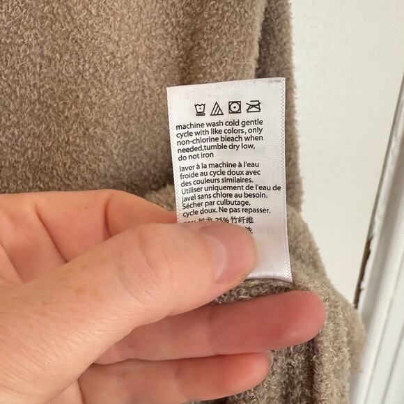 Barefoot Dreams Cozy Chic Lite Half Zip Rolled Edge Pullover Tunic Sweater - Picture 6 of 7